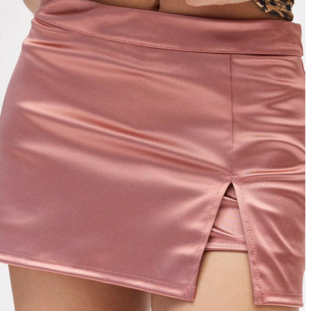 2/$20 - Urban Outfitters Grace Satin Split Hem Mini Skort in Pink